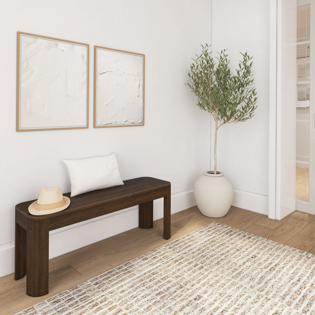 Dining Bench, Contour 46", Solid Wood Construction for Dining Rooms, Kitchen Tables and Everyday Seating, 2 Sizes and 3 Colors image 13