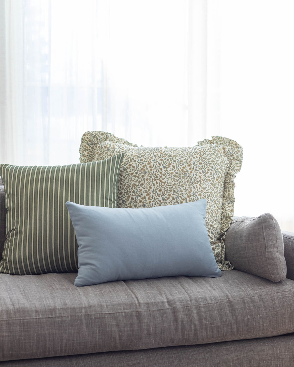 Decorative Pillow Cover, Meadow Ruffle 18" 22" 26" 12x20", Machine-Washable Care for Sofas, Beds and Living Room Accents, 5 Size Options image 13