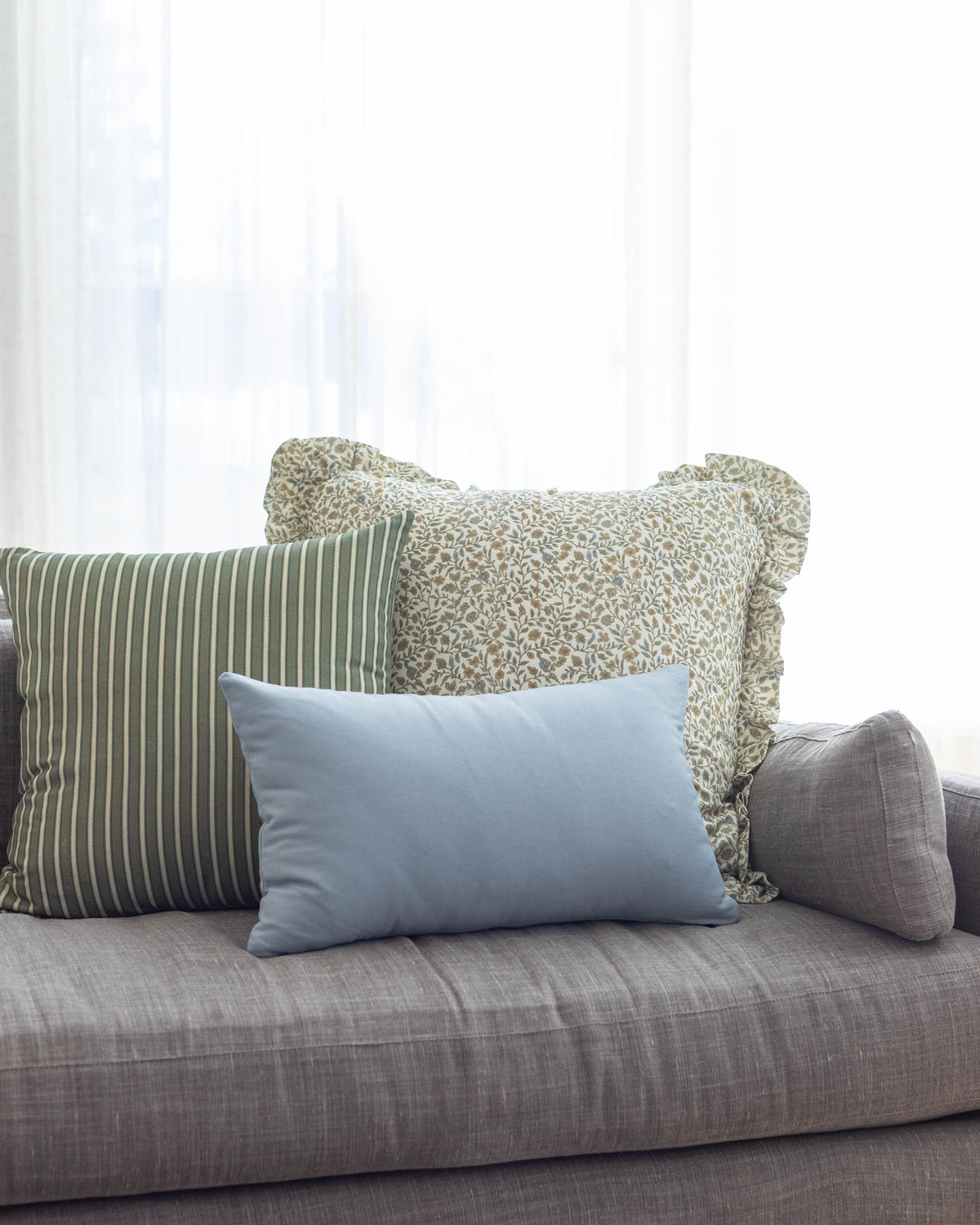 Decorative Pillow Cover, Meadow Ruffle 18" 22" 26" 12x20", Machine-Washable Care for Sofas, Beds and Living Room Accents, 5 Size Options image 13