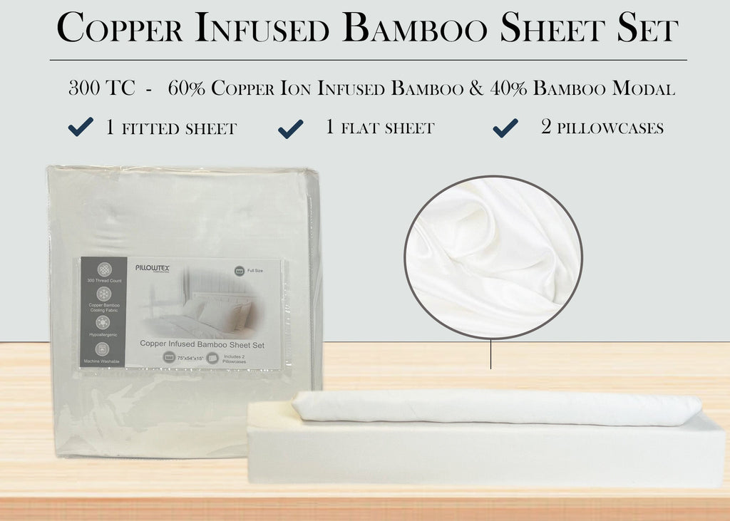 Bed Sheet Set, Copper Infused Bamboo Antimicrobial, Cooling, Lightweight Design for Everyday Bedroom Comfort and Guest Rooms image 13