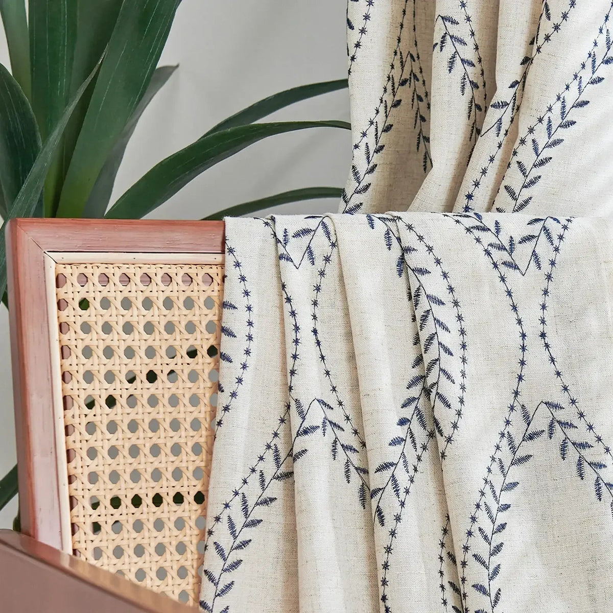 Window Curtain, Boho Leaf Embroidered Geometric Curtains (2, Machine-Washable Care for Bedrooms, Living Rooms and Home Privacy image 13