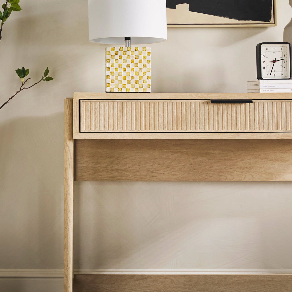 Computer Desk, Holmes Modern Scandinavian Reeded Writing for Home Offices, Computer Work and Study Spaces, 2 Color Options image 13