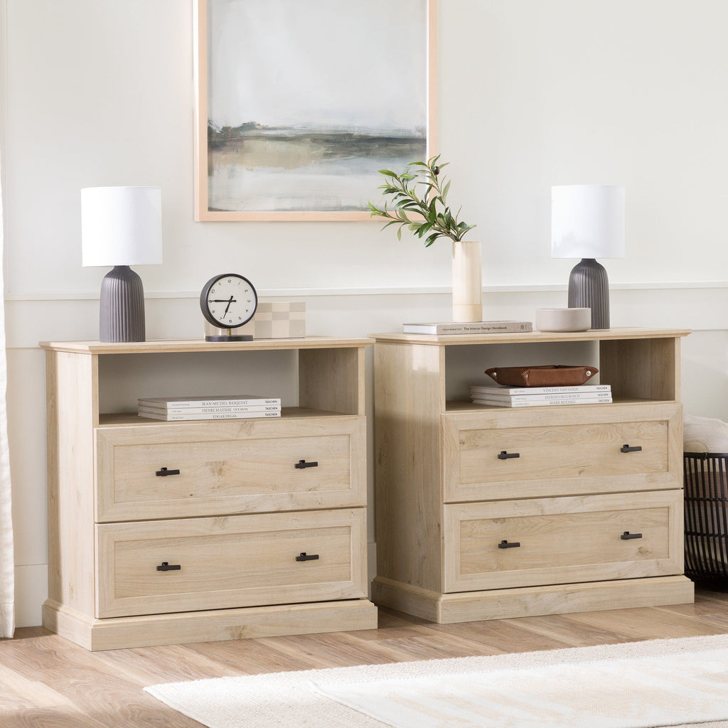 Nightstand, Clyde Classic 2 Drawer Side Table for Bedside Storage, Bedroom Organization and Guest Rooms, 2 Color Options image 13