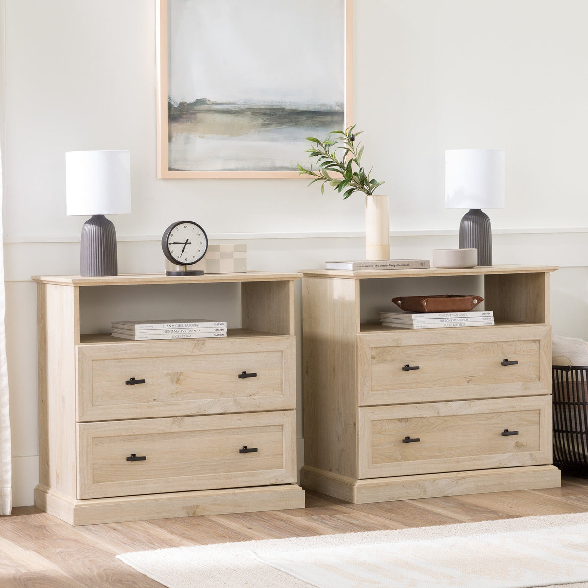 Nightstand, Clyde Classic 2 Drawer Side Table for Bedside Storage, Bedroom Organization and Guest Rooms, 2 Color Options image 13