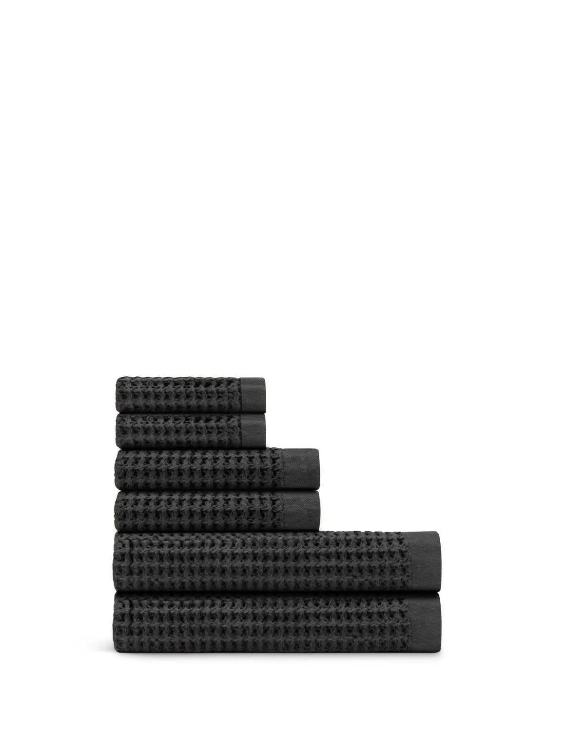 Bath Towel Set, Supima Waffle 6pc Bundle for Daily Bathroom Routines and Guest Baths, 14 Color Options image 13