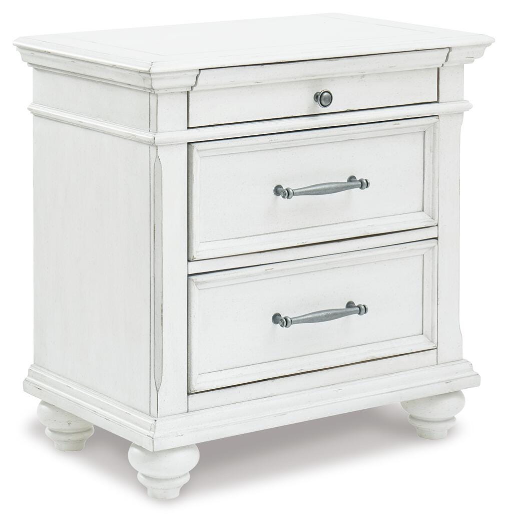 Nightstand, Kanwyn Whitewash, Solid Wood Construction for Bedside Storage, Bedroom Organization and Guest Rooms image 13