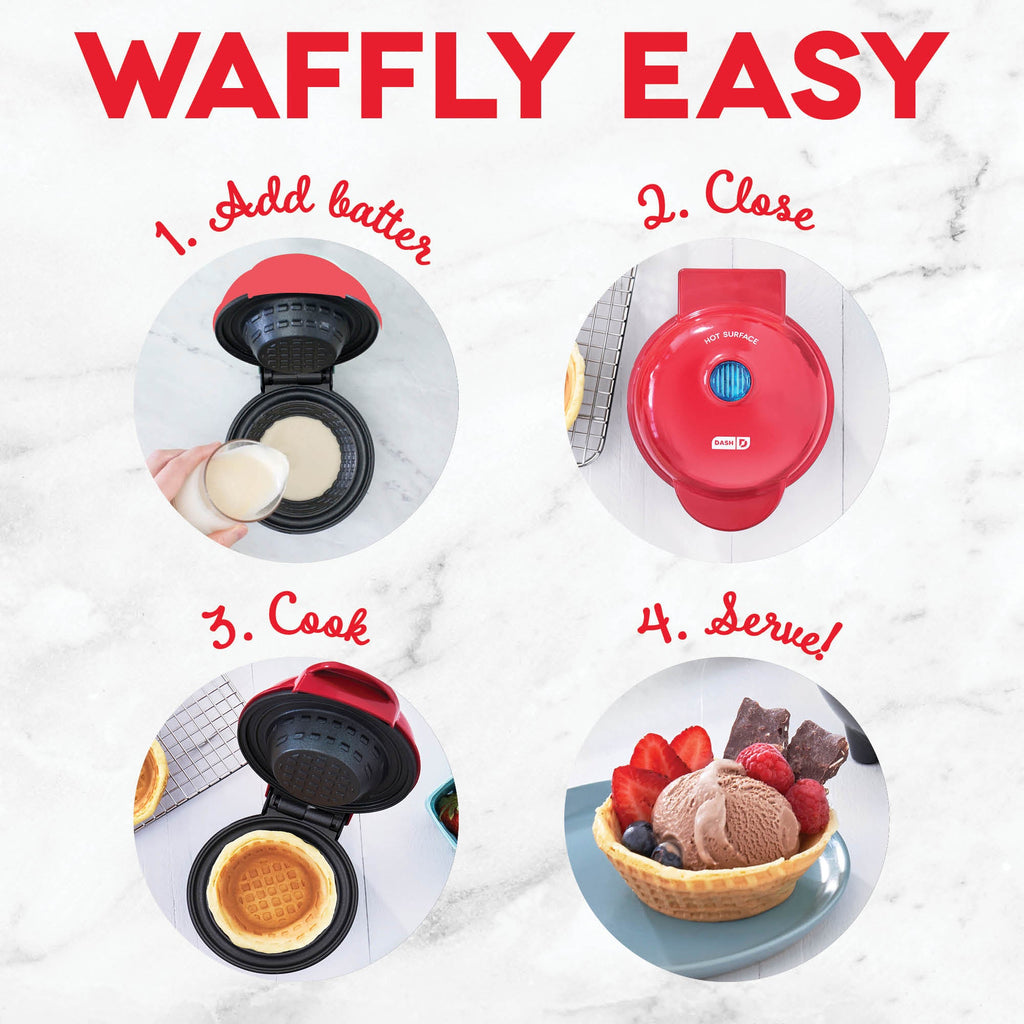 Dinnerware, Mini Waffle Bowl Maker, Non-Slip Design for Family Dining, Serving and Entertaining, 3 Color Options image 13