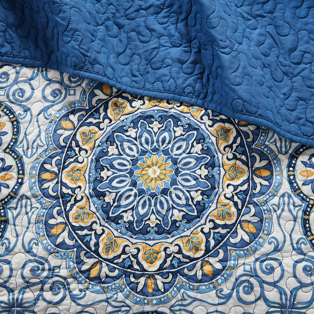 Cozy Throw Blanket, Tangiers 6 Piece Reversible Quilt Set, Machine-Washable Care for Sofas, Beds and Relaxing at Home, 2 Sizes and 2 Colors image 13