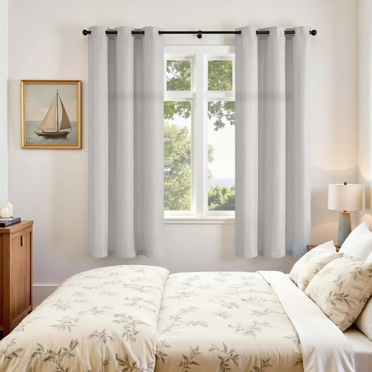 Window Curtain, Solid Linen Textured Grommet Curtains (2, Lightweight Design for Windows, Room Styling and Everyday Privacy image 13