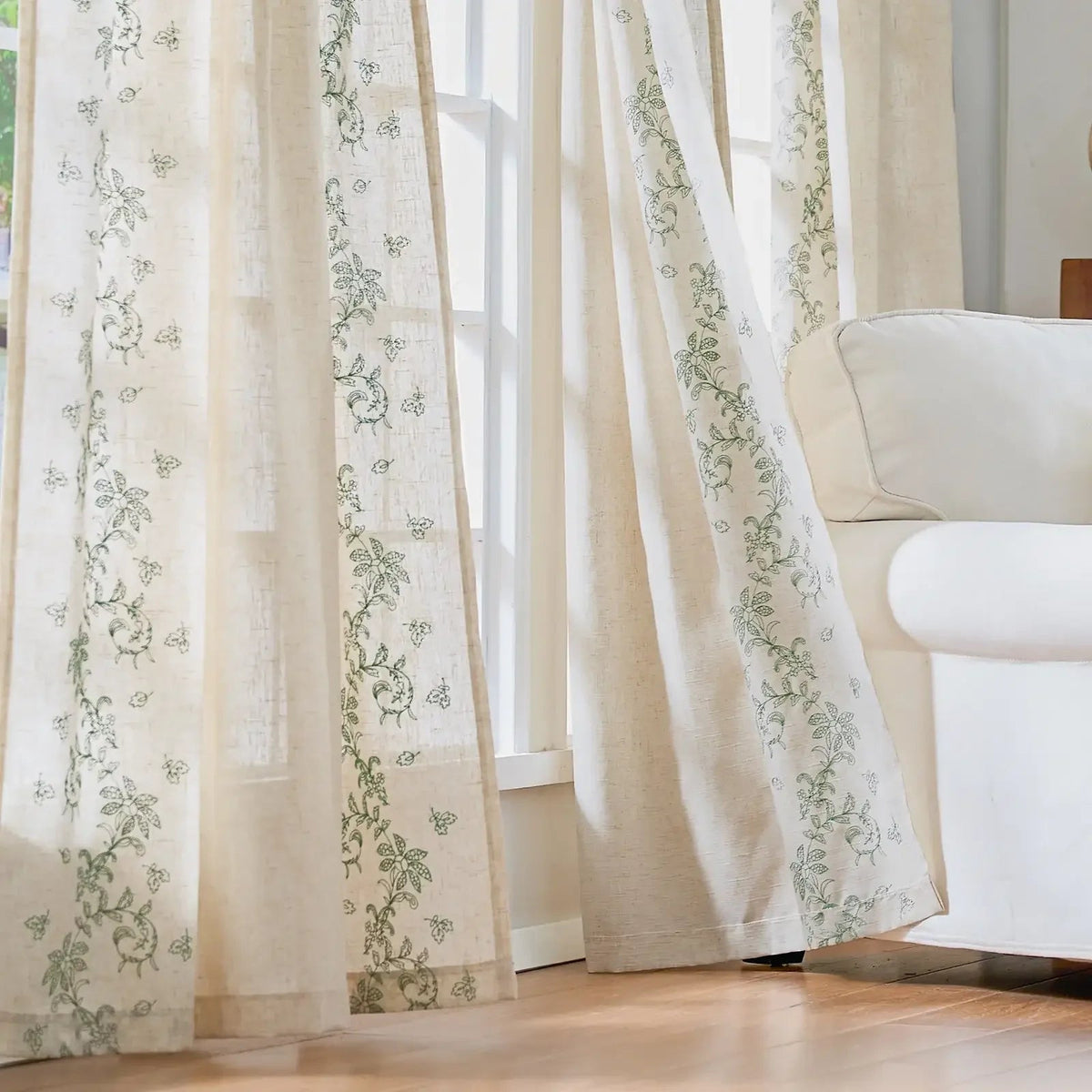 Window Curtain, Embroidered Vine Linen Blend Curtains (2, Machine-Washable Care for Bedrooms, Living Rooms and Home Privacy image 13