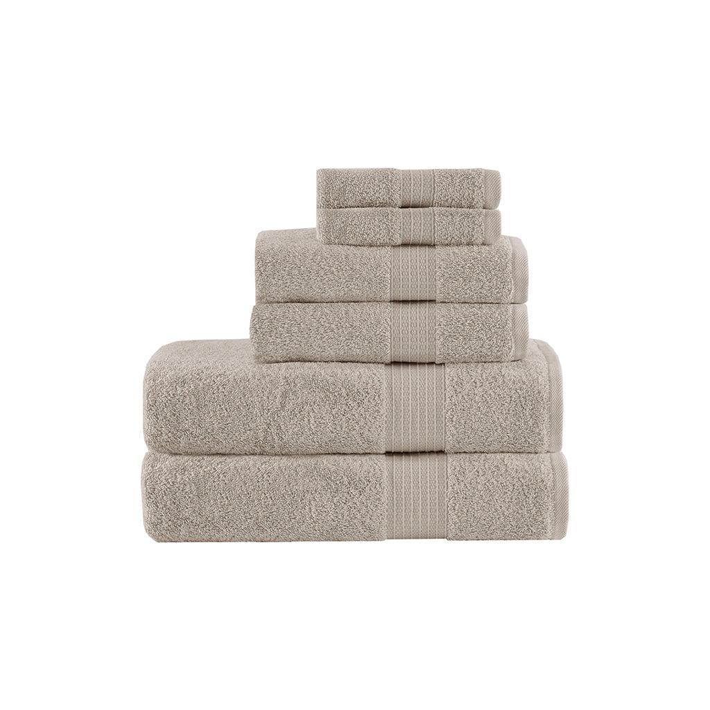 Bath Linen, Organic 6 Piece Cotton Towel Set, Machine-Washable Care for Daily Bathroom Routines and Guest Baths, 8 Color Options image 13