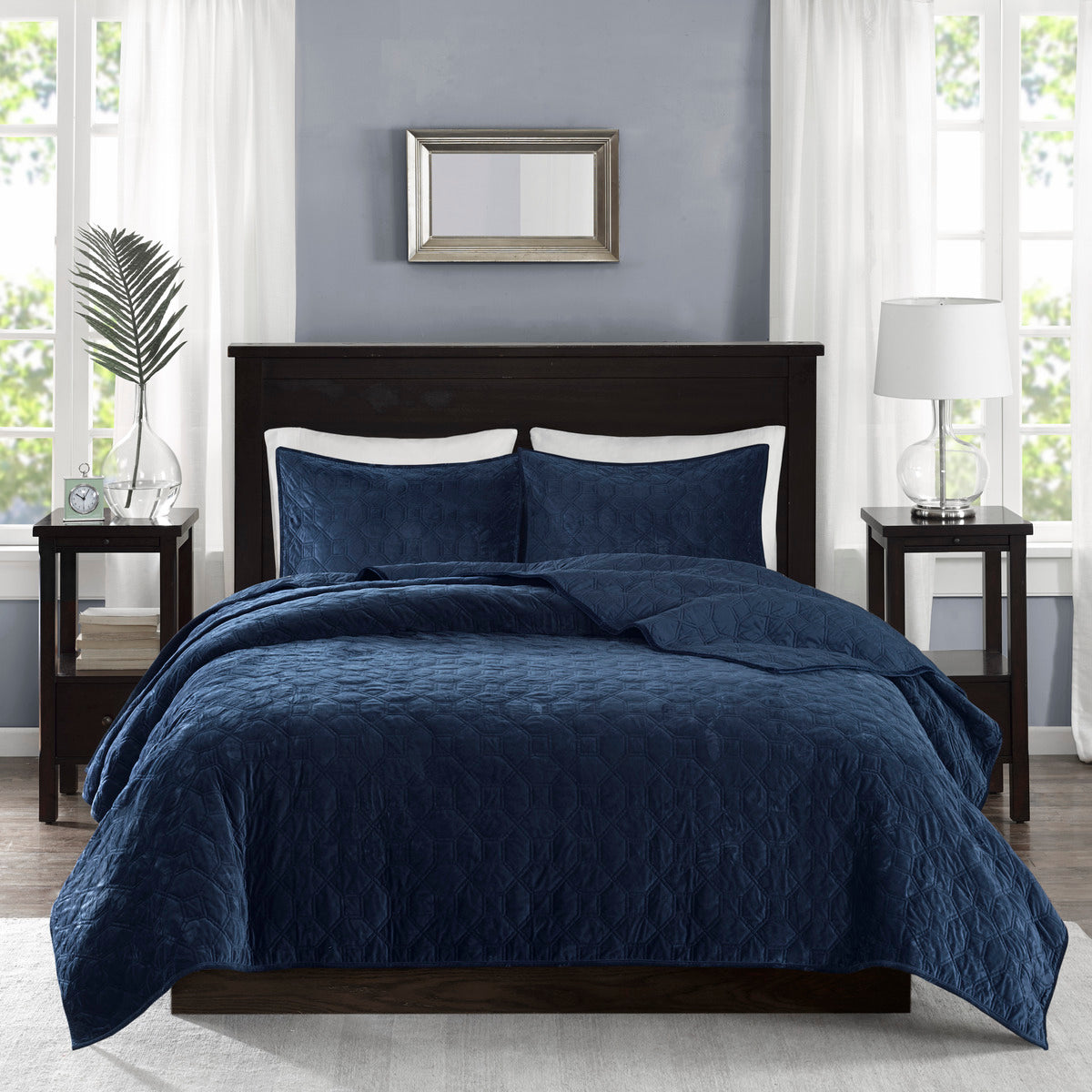 Cozy Throw Blanket, Harper 3 Piece Velvet Quilt Set, Machine-Washable Care for Sofas, Beds and Relaxing at Home, 2 Sizes and 7 Colors image 13