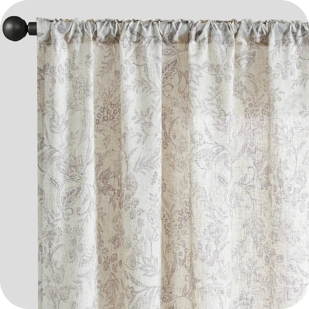 Window Curtain, Ethereal Botanical Linen Curtains (2 Panels), Lightweight Design for Windows, Room Styling and Everyday Privacy image 13