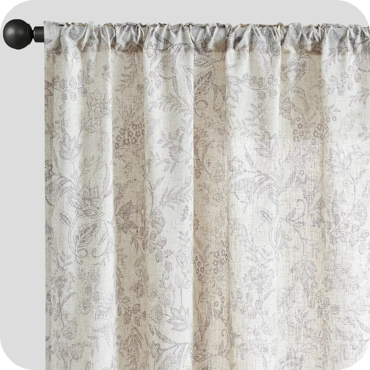 Window Curtain, Ethereal Botanical Linen Curtains (2 Panels), Lightweight Design for Windows, Room Styling and Everyday Privacy image 13