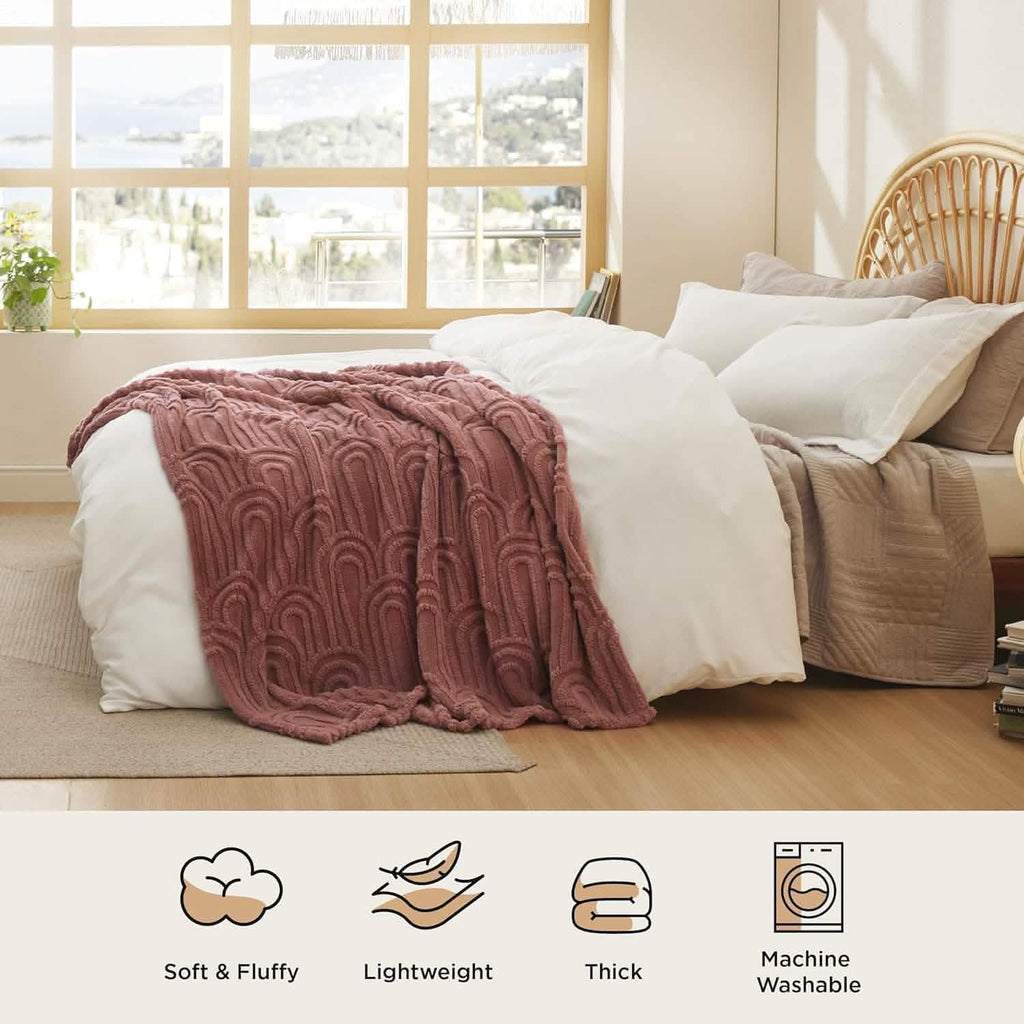 Cozy Throw Blanket, Arch Shaggy Sherpa Fleece, Lightweight Design, Machine-Washable Care for Living Rooms, Bedrooms and Everyday Lounging image 13