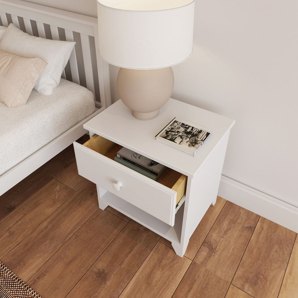 Nightstand, Classic with Shelf, Solid Wood Construction for Bedside Storage, Bedroom Organization and Guest Rooms, 3 Color Options image 13