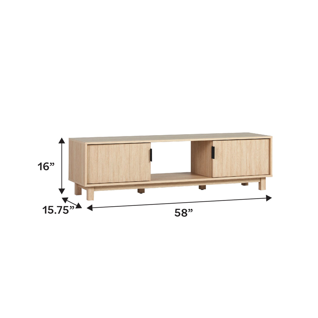 TV Stand, Reema Arundo Scandinavian Reeded for Television Displays, Consoles and Organized Living Spaces, 2 Sizes and 2 Colors image 13