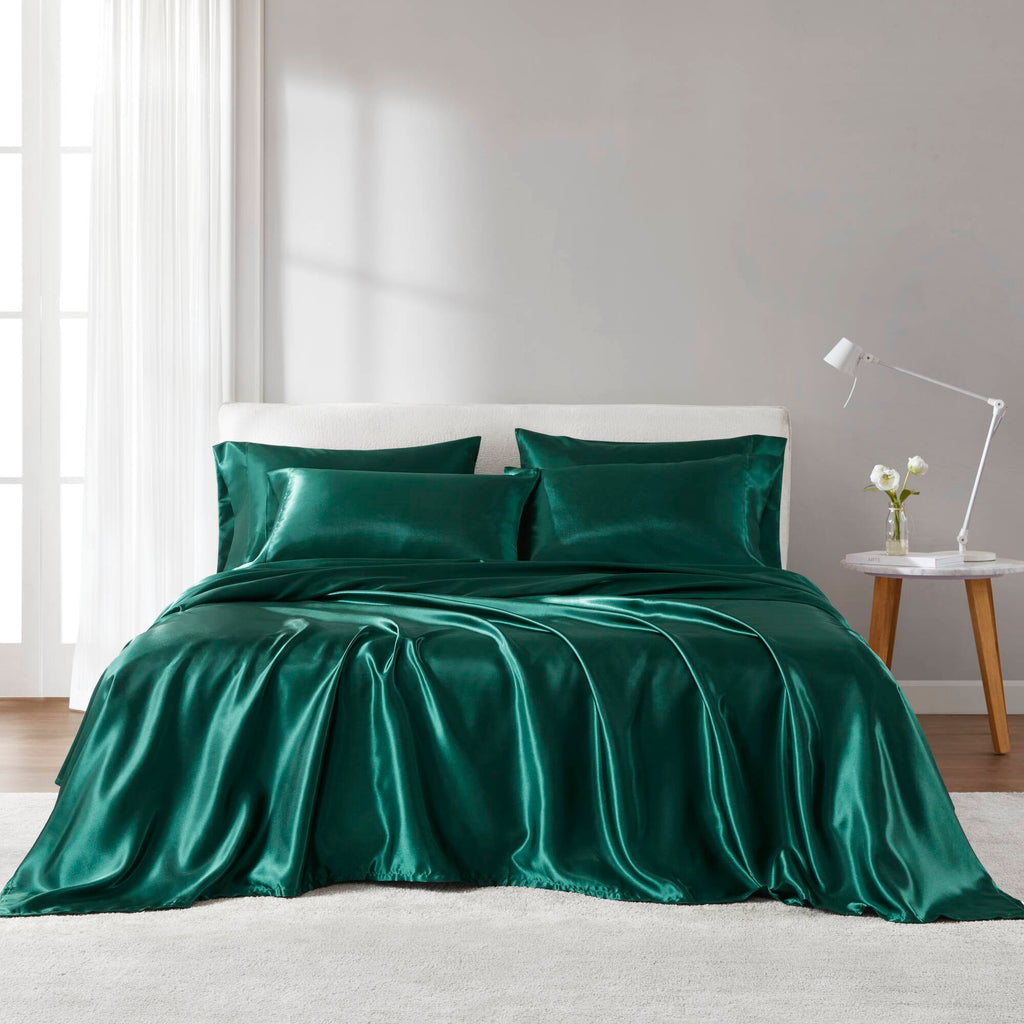Bed Sheet Set, Satin for Master Bedrooms, Guest Beds and Daily Use, 6 Sizes and 12 Colors, Designed for Everyday Home Use image 14