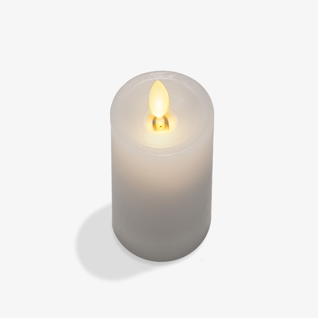 Flameless Candle, White Slim Pillar Recessed Top for Mantels, Entryways and Holiday Displays, 3 Size Options image 14