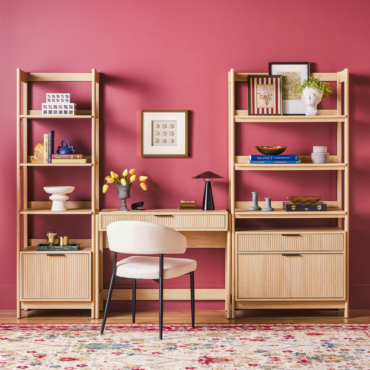 Computer Desk, Holmes Modern Scandinavian Reeded Writing for Home Offices, Computer Work and Study Spaces, 2 Color Options image 14