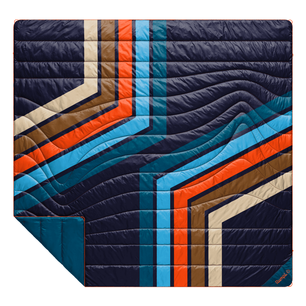 Puffy Blanket, Original Midnight Retro Stripes, Weather-Resistant Shell for Camping, Cabins and Outdoor Relaxation image 14