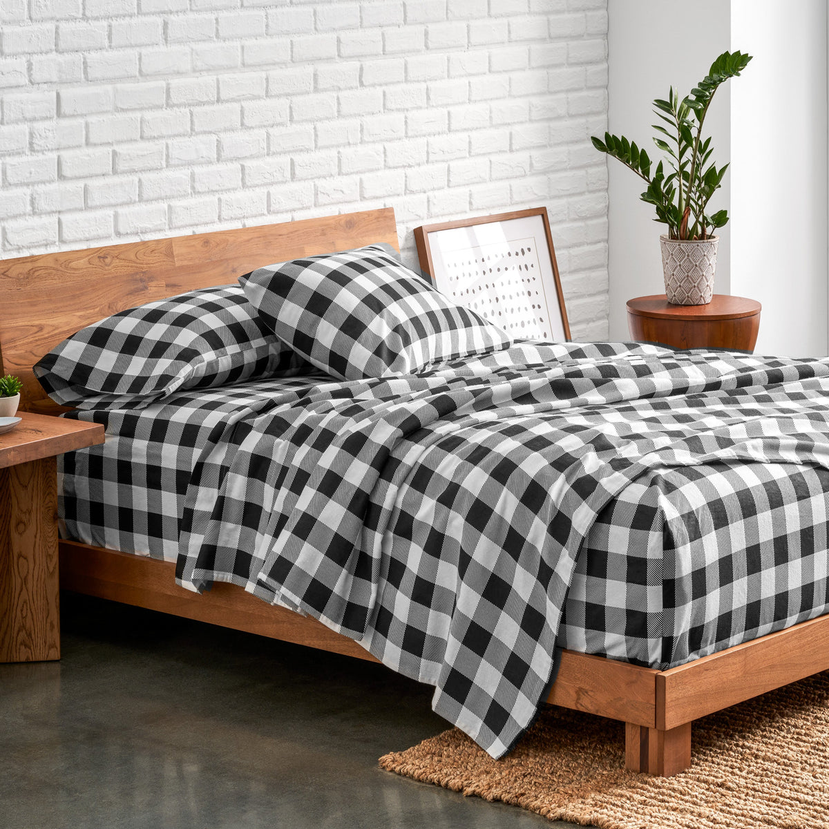 Bed Sheet Set, Cotton Flannel Prints for Master Bedrooms, Guest Beds and Daily Use, 7 Sizes and 30 Colors image 14