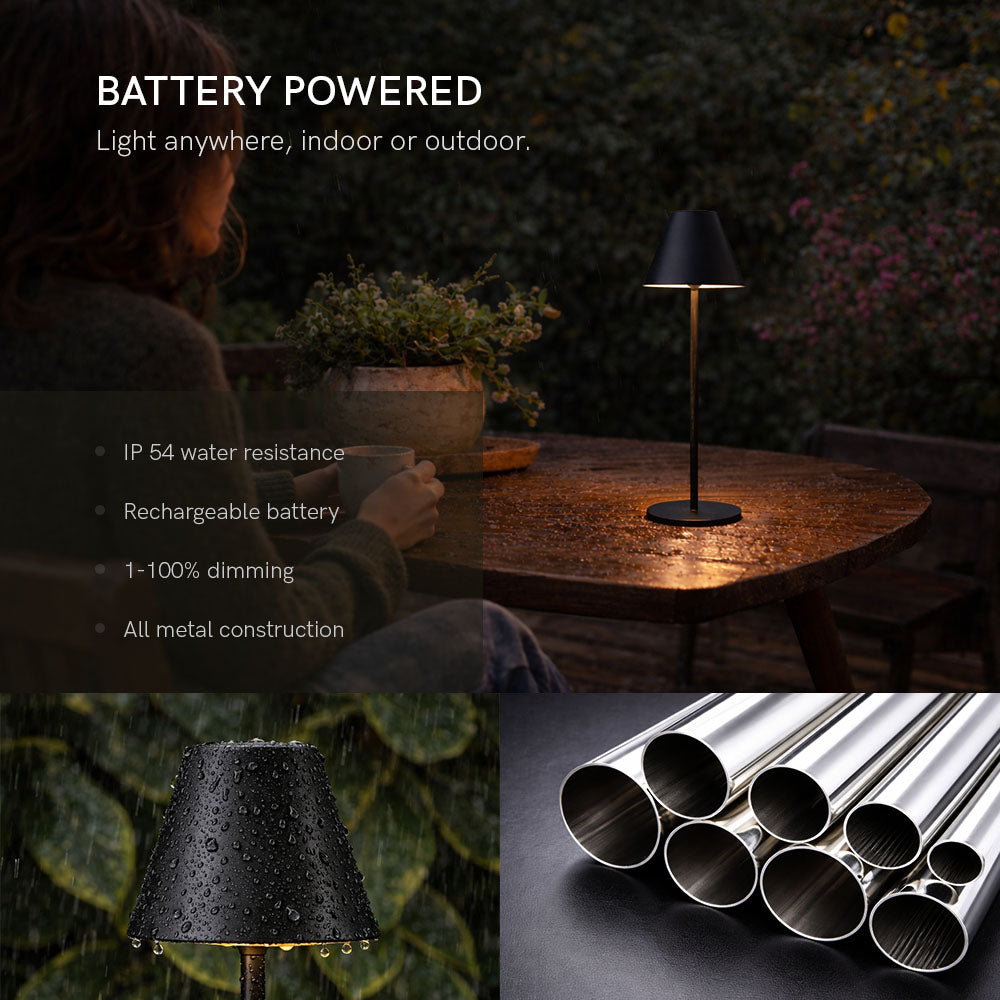 Portable Table Lamp, Rechargeable LED Black for Bedrooms, Living Rooms and Reading Corners, 3 Color Options image 14