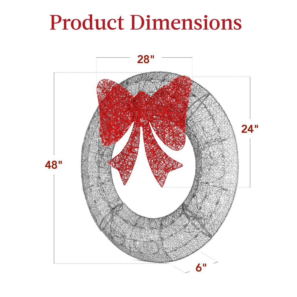 Seasonal Home Decor, Pre Lit Outdoor Christmas Wreath, LED Metal for Mantels, Tables and Seasonal Decorating, 5 Color Options image 14