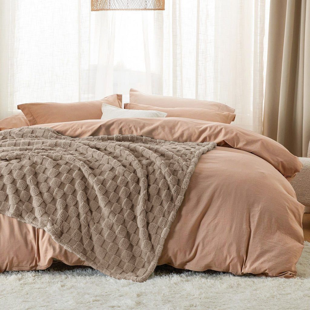 Cozy Throw Blanket, Jacquard Shaggy Sherpa for Living Rooms, Bedrooms and Everyday Lounging, 4 Sizes and 19 Colors image 14