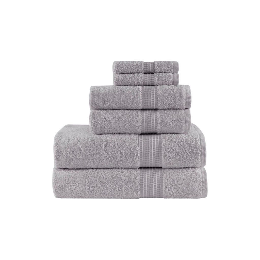 Bath Linen, Organic 6 Piece Cotton Towel Set, Machine-Washable Care for Daily Bathroom Routines and Guest Baths, 8 Color Options image 14