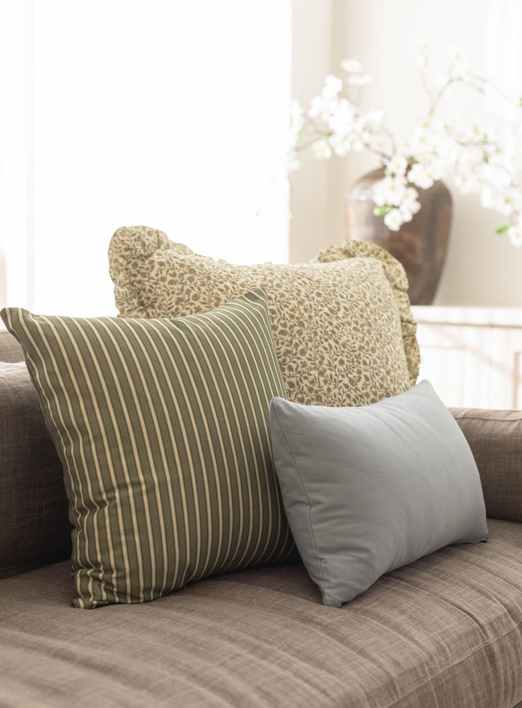 Decorative Pillow Cover Set, Dusty Blue Basics 18" 22" 26" 12x20" 12x40", Machine-Washable Care for Sofas, Beds and Living Room Accents image 14