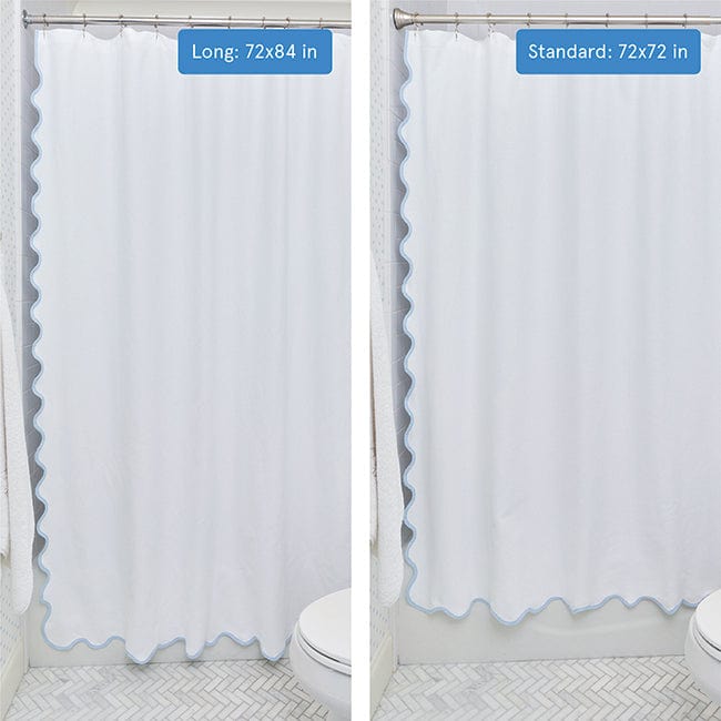 Shower Curtain, Scallop for Shower Areas, Bathroom Privacy and Everyday Bath Decor, 2 Sizes and 2 Colors image 14