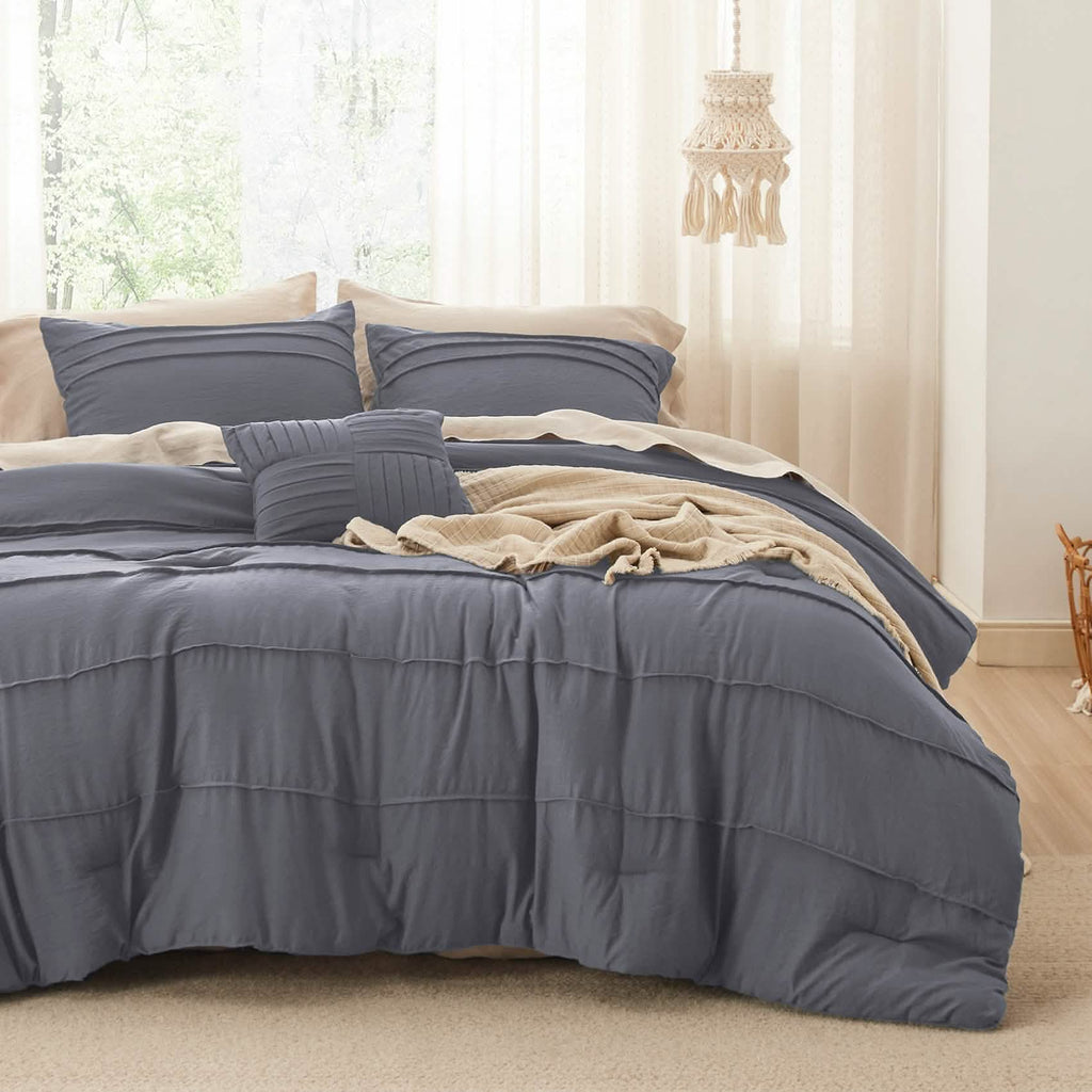 Bed Comforter, Pinch Pleat Set for Year-Round Bedroom Comfort and Restful Sleep, 5 Sizes and 19 Colors image 14