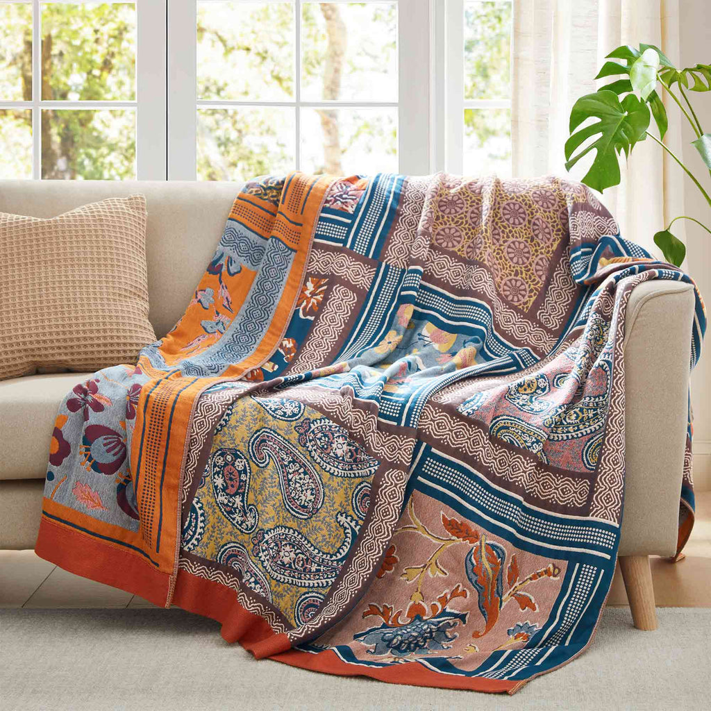 Cozy Throw Blanket, Boho Cotton, Machine-Washable Care for Living Rooms, Bedrooms and Everyday Lounging, 12 Color Options image 14