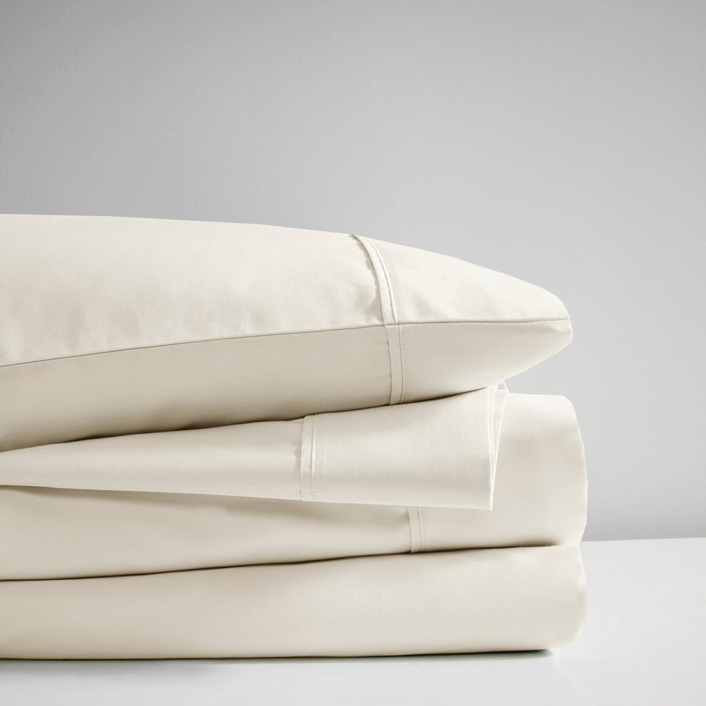Bed Sheet Set, 600 Thread Count Cooling Cotton Blend 4 Piece, Machine-Washable Care for Everyday Bedroom Comfort and Guest Rooms image 14