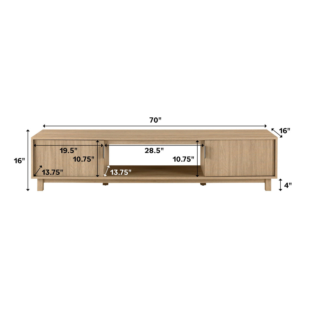TV Stand, Reema Arundo Scandinavian Reeded for Television Displays, Consoles and Organized Living Spaces, 2 Sizes and 2 Colors image 14