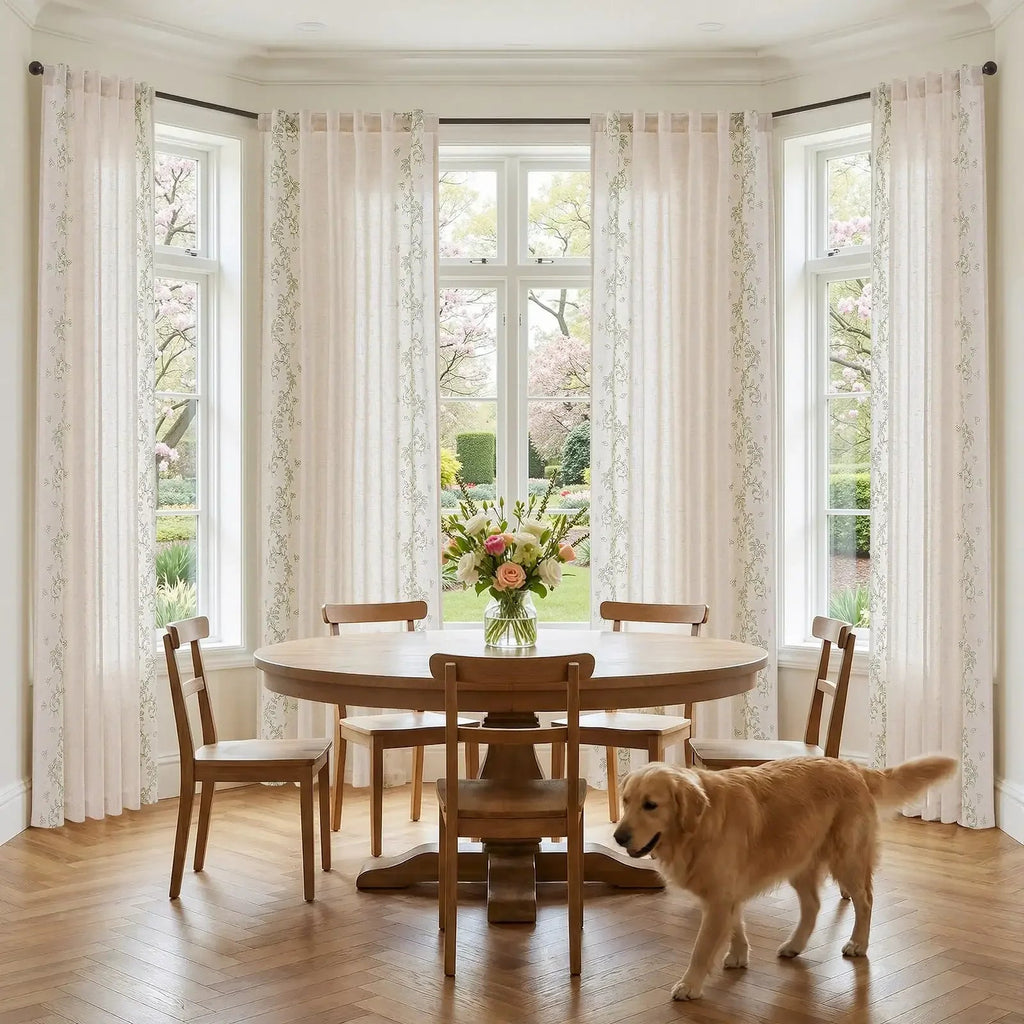 Window Curtain, Embroidered Vine Linen Blend Curtains (2, Machine-Washable Care for Bedrooms, Living Rooms and Home Privacy image 14