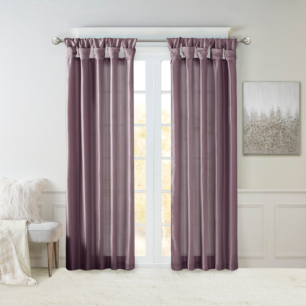 Window Curtain, Emilia Twist Tab Lined Panel, Machine-Washable Care for Windows, Room Styling and Everyday Privacy, 5 Sizes and 14 Colors image 14