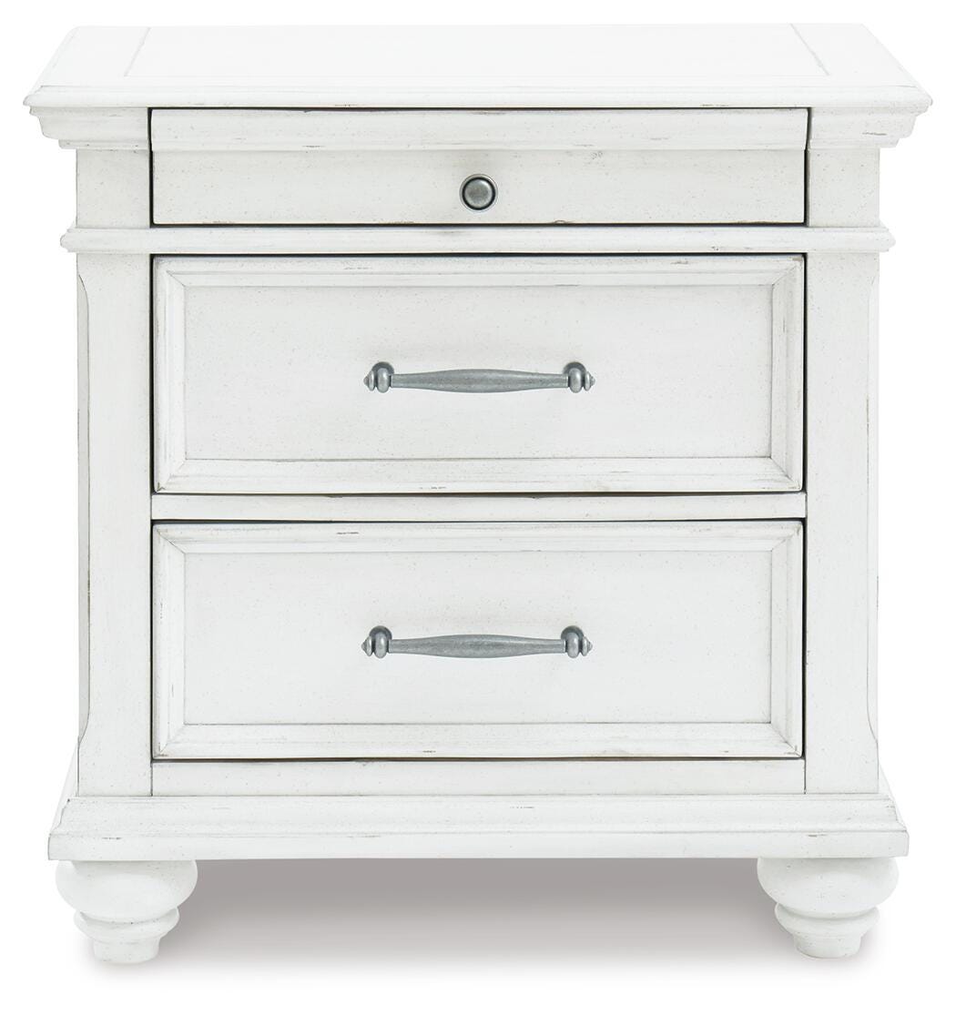 Nightstand, Kanwyn Whitewash, Solid Wood Construction for Bedside Storage, Bedroom Organization and Guest Rooms image 14