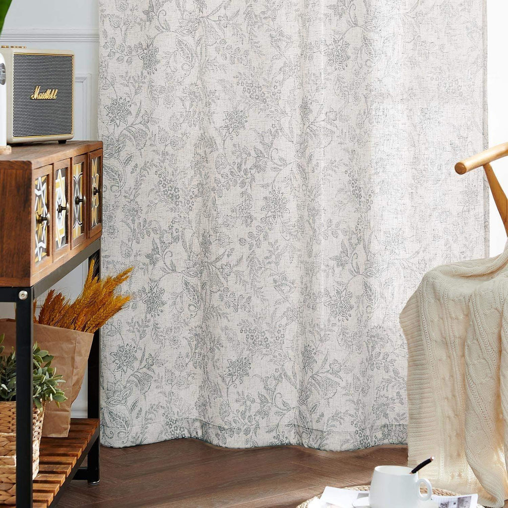 Window Curtain, Ethereal Botanical Linen Curtains (2 Panels), Lightweight Design for Windows, Room Styling and Everyday Privacy image 14
