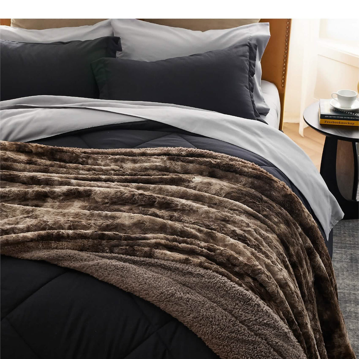 Cozy Throw Blanket, Faux Fur Sherpa Fleece for Sofas, Beds and Relaxing at Home, 4 Sizes and 10 Colors image 14