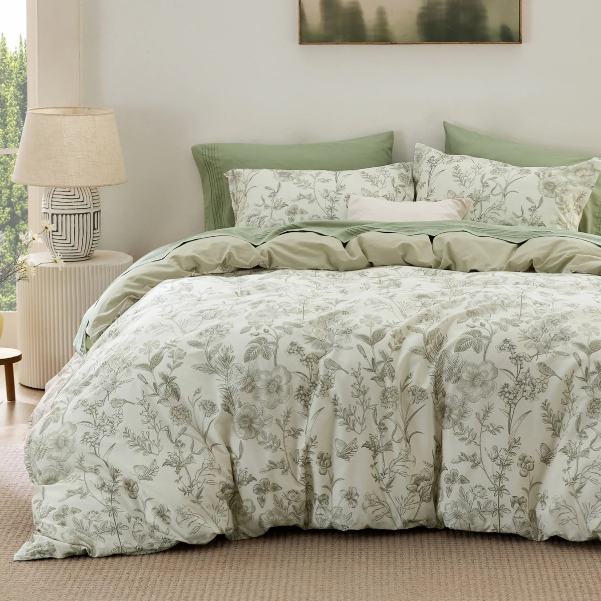 Duvet Cover Set, 100% Cotton Patterned, Breathable Construction for Bedroom Bedding Refresh and Everyday Comfort, 4 Sizes and 9 Colors image 14