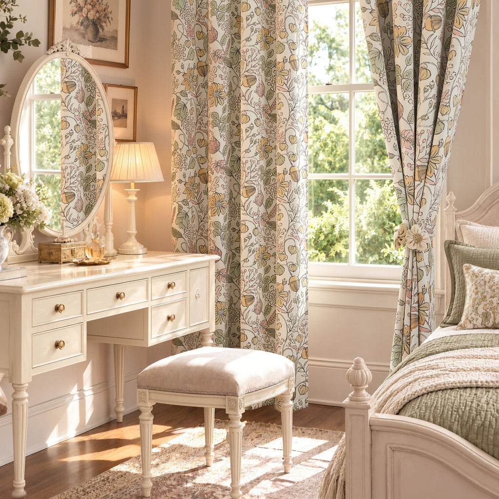 Window Curtain, Botanical Sketch Floral Curtains (2 Panels), Lightweight Design for Windows, Room Styling and Everyday Privacy image 14