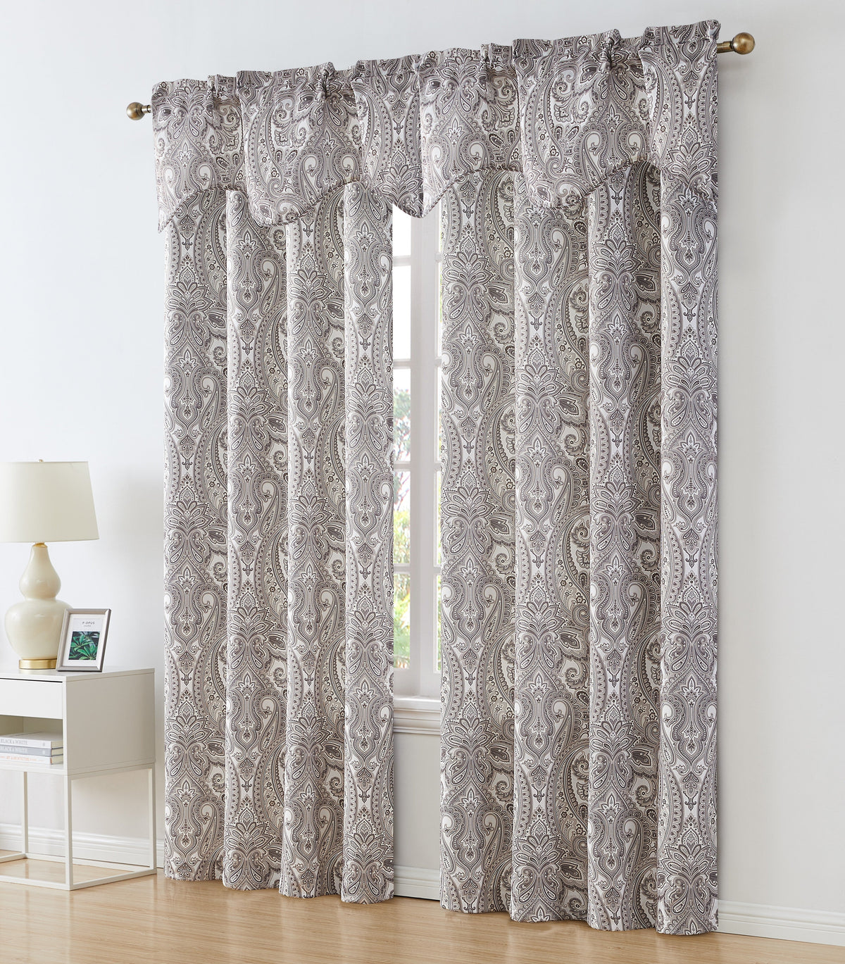 Window Curtain, Paris Paisley Floral Scalloped Valance 50 W x for Bedrooms, Living Rooms and Home Privacy, 7 Color Options image 14