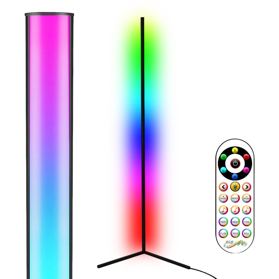 Home Lighting, Modern RGB Corner Floor Lamp GT050 for Desks, Side Tables and Warm Room Lighting, 2 style Options image 14