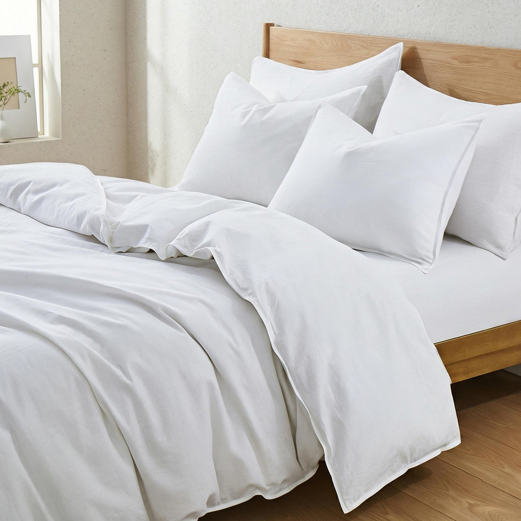 Duvet Cover Set, Linen Cotton Blend, Breathable Construction, Machine-Washable Care for Bedroom Bedding Refresh and Everyday Comfort image 14