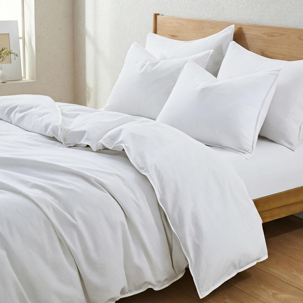 Duvet Cover Set, Linen Cotton Blend, Breathable Construction, Machine-Washable Care for Bedroom Bedding Refresh and Everyday Comfort image 14