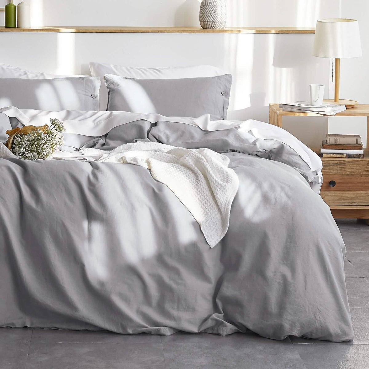 Duvet Cover Set, Cotton Linen Hybrid, Lightweight Design, Breathable Construction for Bedroom Bedding Refresh and Everyday Comfort image 14