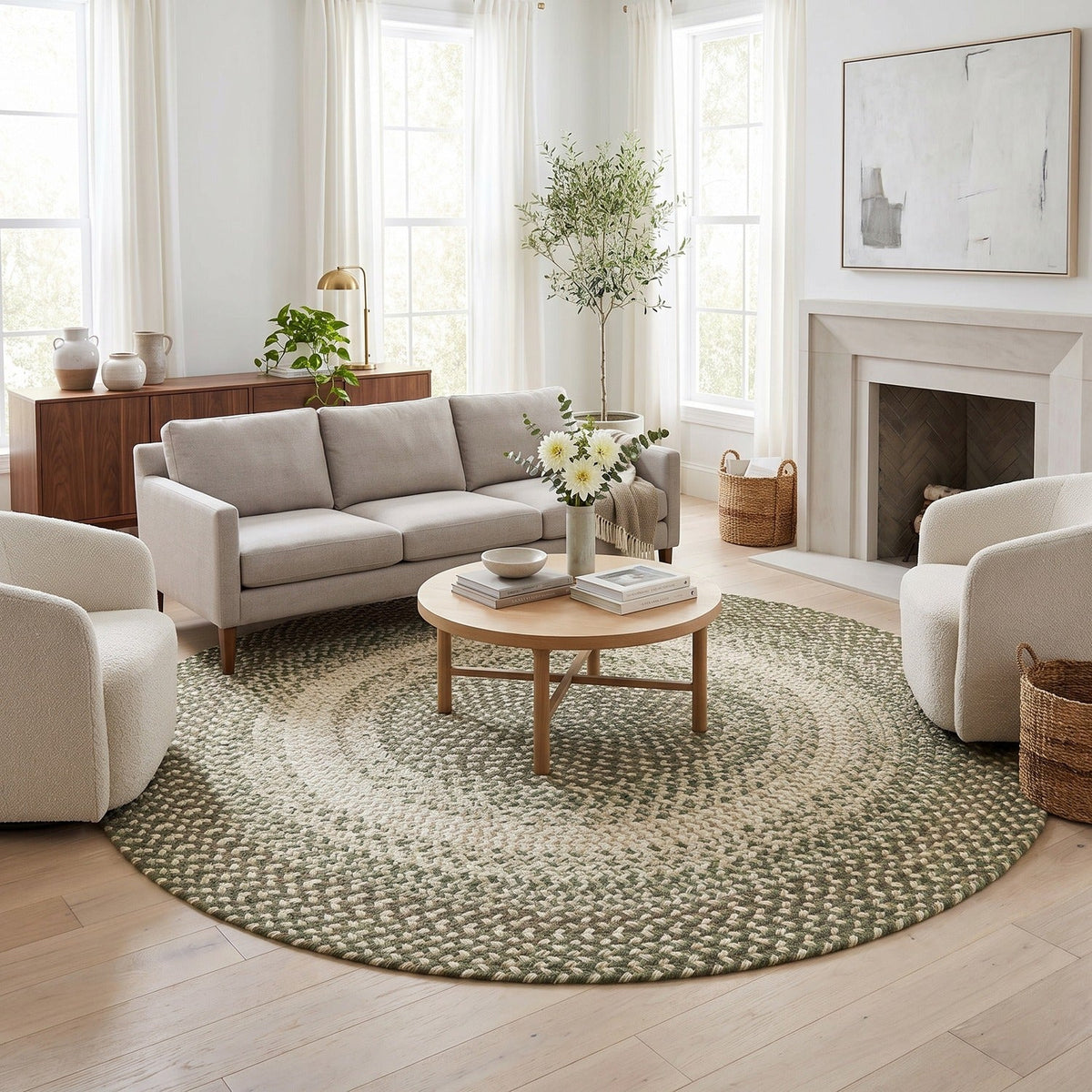 Area Rug, Ridgewood Forest Green Braided Reversible, Machine-Washable Care for Hallways, Dining Spaces and Home Decor, 14 Size Options image 14