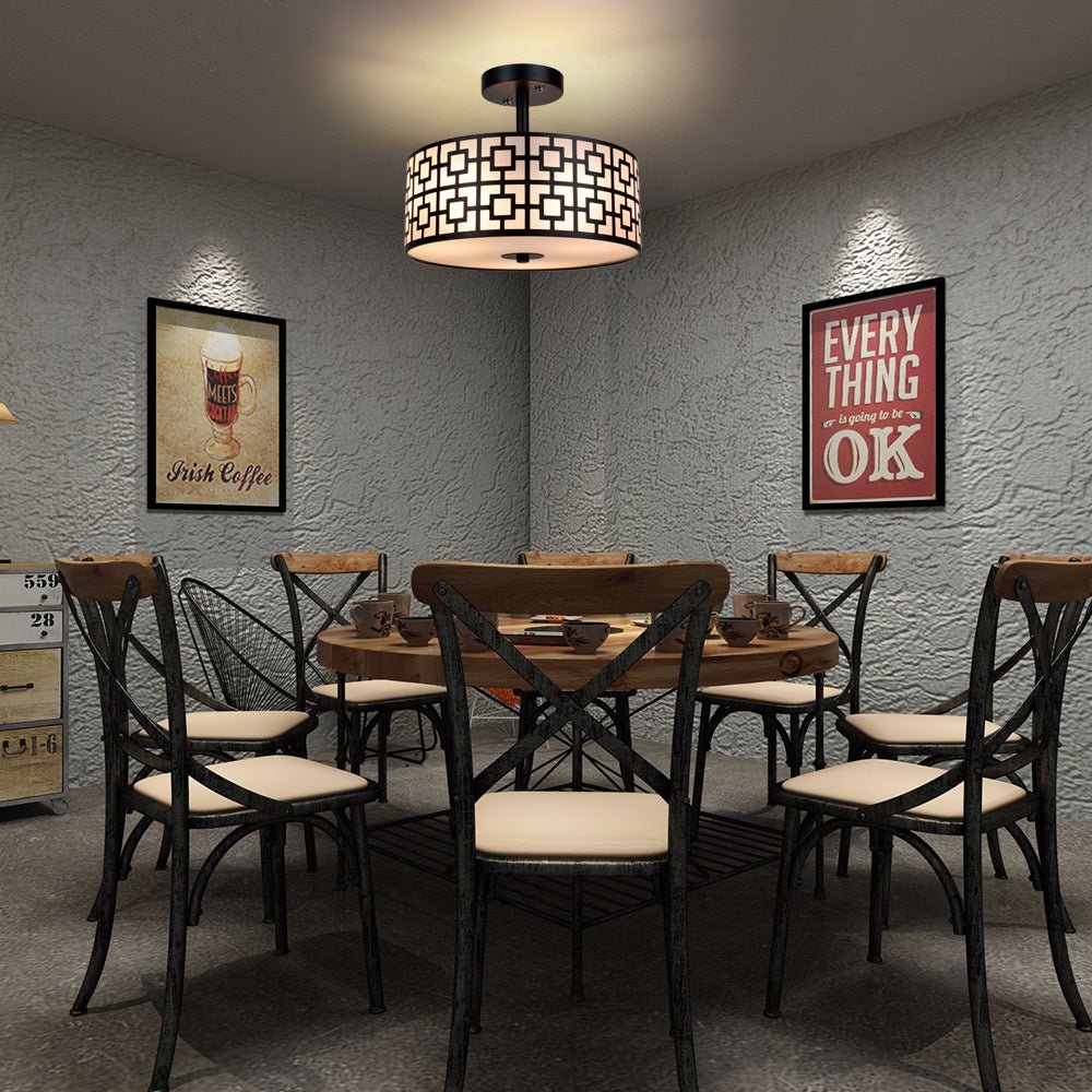 Home Lighting, 12.6In Modern Semi Flush Ceiling Light for Desks, Side Tables and Warm Room Lighting, 2 Color Options image 14